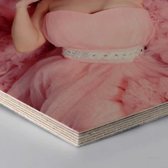 Hexagon - Holz Birke-Furnier - Das rosa Kleid Hexagon - Holz Birke-Furnier - Das rosa Kleid