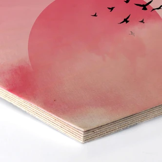 Hexagon - Holz Birke-Furnier Nordic Creators - Pink Sunshine 