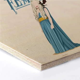 Hexagon - Holz Birke-Furnier Tohmé - Mutter der Drachen 