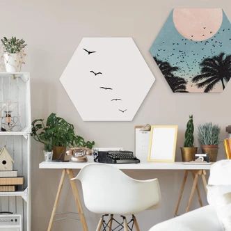 Hexagon alu-dibond - Kubistika - Sunset 