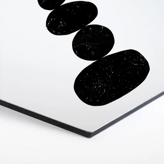 Hexagon - Alu-Dibond Nouveauprints - Pebbles 3 black Hexagon - Alu-Dibond Nouveauprints - Pebbles 3 black