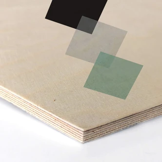 Hexagone - Placage bois de bouleau - Nouveauprints - Carrés aqua 