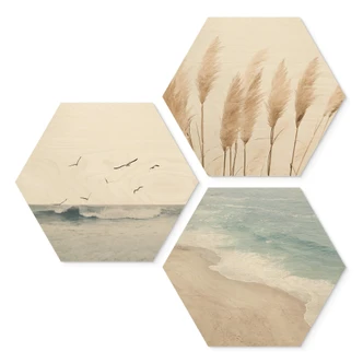 Sekskantet træ Sisi & Seb - Sommerdrøm ved havet-sæt (3 dele) 