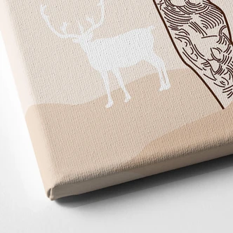 Leinwandbild Hirsch im Wald Panorama 