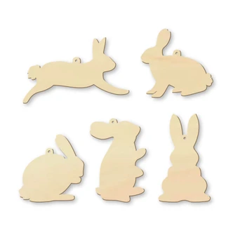 Boomdecoratie Haasjes (5-delig) 