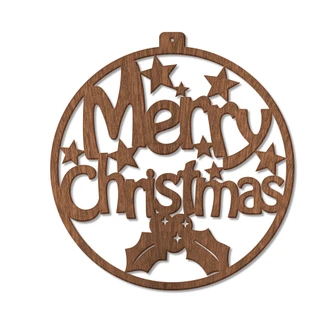 Hout – Merry Christmas – mahonie 