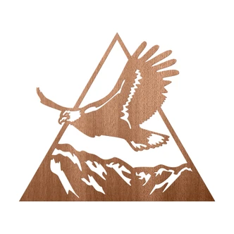 Holzdeko Adler über den Bergen - Mahagoni 