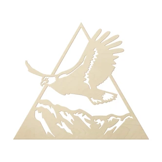 Wanddecoratie Populierenhout Adelaar boven de bergen 