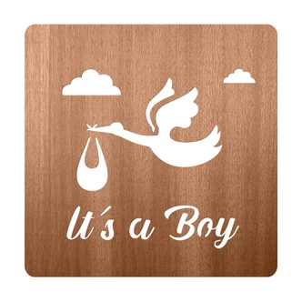 Wooden Wall Decoration Mahogany Veneer Baby - It's a Boy 