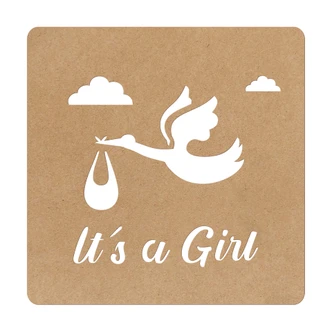 MDF Decoratie Baby - It's a Girl 