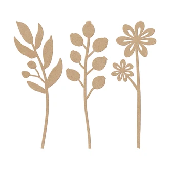 MDF Decoratie Bosje Bloemen (3-delig) Hoogte 30 cm 