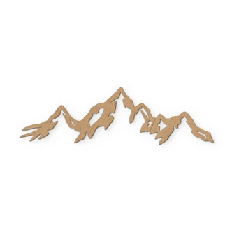 Houten Wanddecoratie Bergpanorama - MDF naturel (3-delig) 