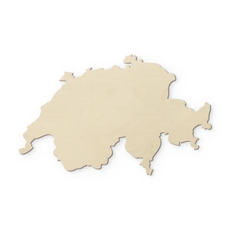 Decoro in legno mappa Svizzera - Pioppo Decoro in legno mappa Svizzera - Pioppo