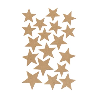 3D ster decoratieset voor kinderkamer | slaapkamer - MDF natuur 