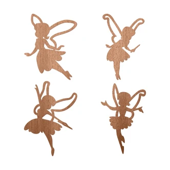 Mädchenzimmer Holzdeko Feen - Mahagoni (4-teilig) 