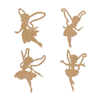 MDF Decoratie Feeën (4 stuks) 