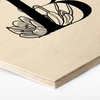 Esagoni in legno - Lettere floreali Esagoni in legno - Lettere floreali