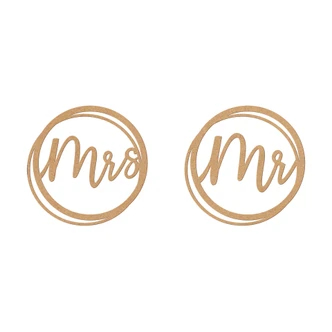 Boda Sr. y Sra. letras - MDF naturaleza 