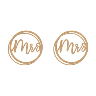 Schriftzug Hochzeit Mrs and Mrs - MDF Natur 