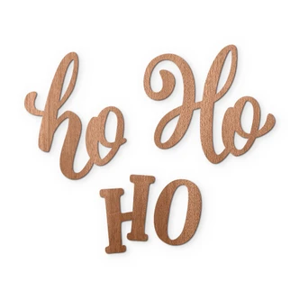 3D Holz Schriftzug Weihnachten - Ho Ho Ho - Mahagoni 