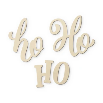 3D Holz Schriftzug Weihnachten - Ho Ho Ho - Pappel 