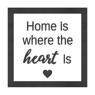 MDF Schriftzug mit Rahmen - Home is where the heart is MDF Schriftzug mit Rahmen - Home is where the heart is