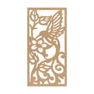 MDF Decoration Hummingbird Flowers 