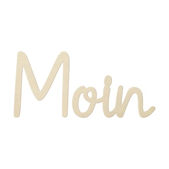 3D Schriftzug Moin - norddeutscher Gruß - Pappelholz 3D Schriftzug Moin - norddeutscher Gruß - Pappelholz