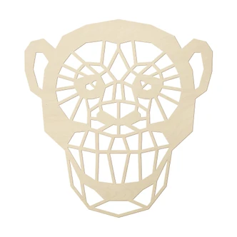 Décoration murale en bois peuplier - Singe origami 