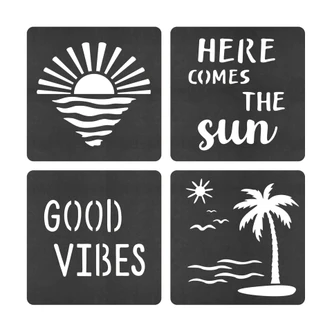 MDF Decoration Sun, Sea, Beach and Palm Trees 