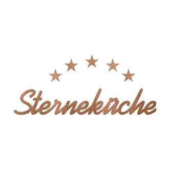 Holz-Deko 3D Schriftzug Sterneküche - Mahagoni 