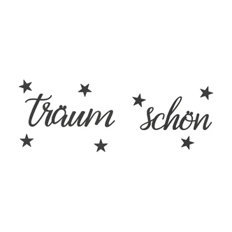 3D Schriftzug Träum Schön mit Sternen - MDF Deko 3D Schriftzug Träum Schön mit Sternen - MDF Deko