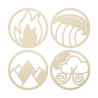Wall decoration Poplar wood Four Elements - Fire Water Earth Air (4 parts) Wall decoration Poplar wood Four Elements - Fire Water Earth Air (4 parts)