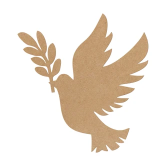 MDF Decoratie naturel - Vredesduif 