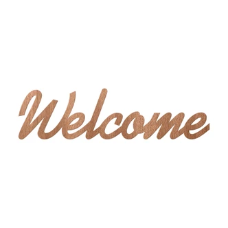 Holz-Deko 3D Schriftzug Welcome - Mahagoni 