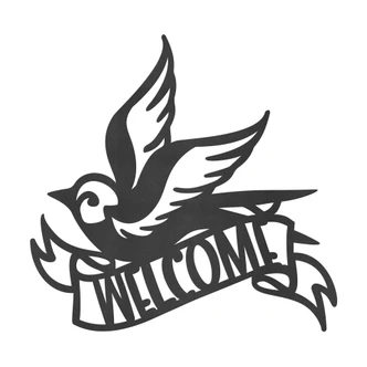 MDF Decoratie Welkom - Vogel  