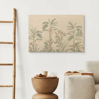 Holzbild Tropischer Wald mit Kakadus - Bloomery Decor 