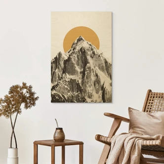 Houten Poster Bodart - Sun and Mountain 