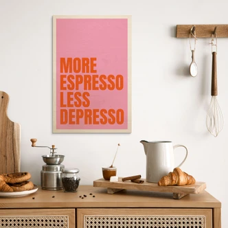 Holzbild More Espresso less Depresso - Fritsch 