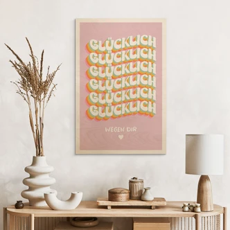 Holzbild Glücklich wegen dir 