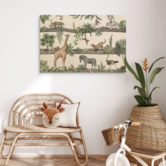 Holzbild Afrikanische Tiere im Dschungel - Kikki Belle 