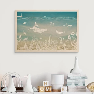 Holzbild Unterwasserwelt-Paradies - Ombre - Kikki Belle 