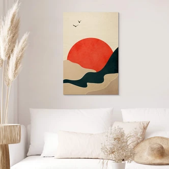 Træplakat Kubistika - Sunset with Birds Træplakat Kubistika - Sunset with Birds
