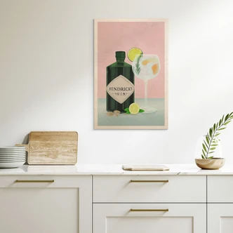 Holzbild Gin Tonic Cocktail - Lizde 