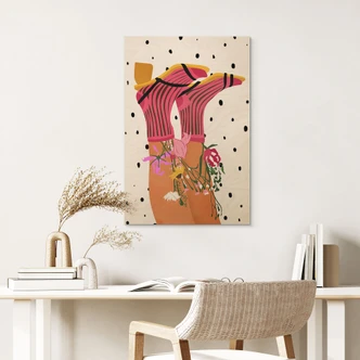 Holzbild Sockenliebe trifft Flower Power - Mokate 