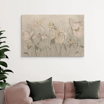 Cuadro de madera estilo vintage flores en gris - Ms Tiff 