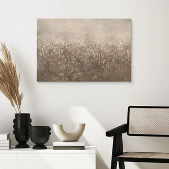 Houten Wanddecoratie pampagras en grassen in beige - Ms Tiff 