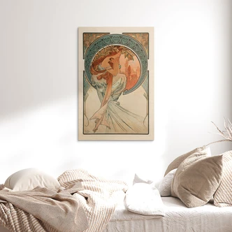 Cuadro de madera de Mucha - Cuatro artes: Poesía 