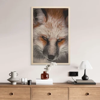 Holzbild Tierporträt Rotfuchs - Nagi 