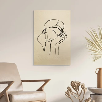 Houten Poster NKTN Line Art - Don't Worry 